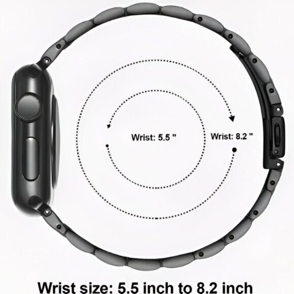 Apple Watch Band Adjustable Slim Stylish Strap Silver Stainless Chain - Rosegold - Picture 6 of 6